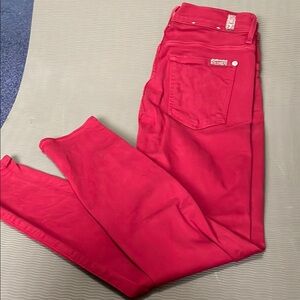 Red Women's 7 for Mankind Skinny jeans size 28
